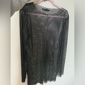 Zara Black mesh rhinestone dress